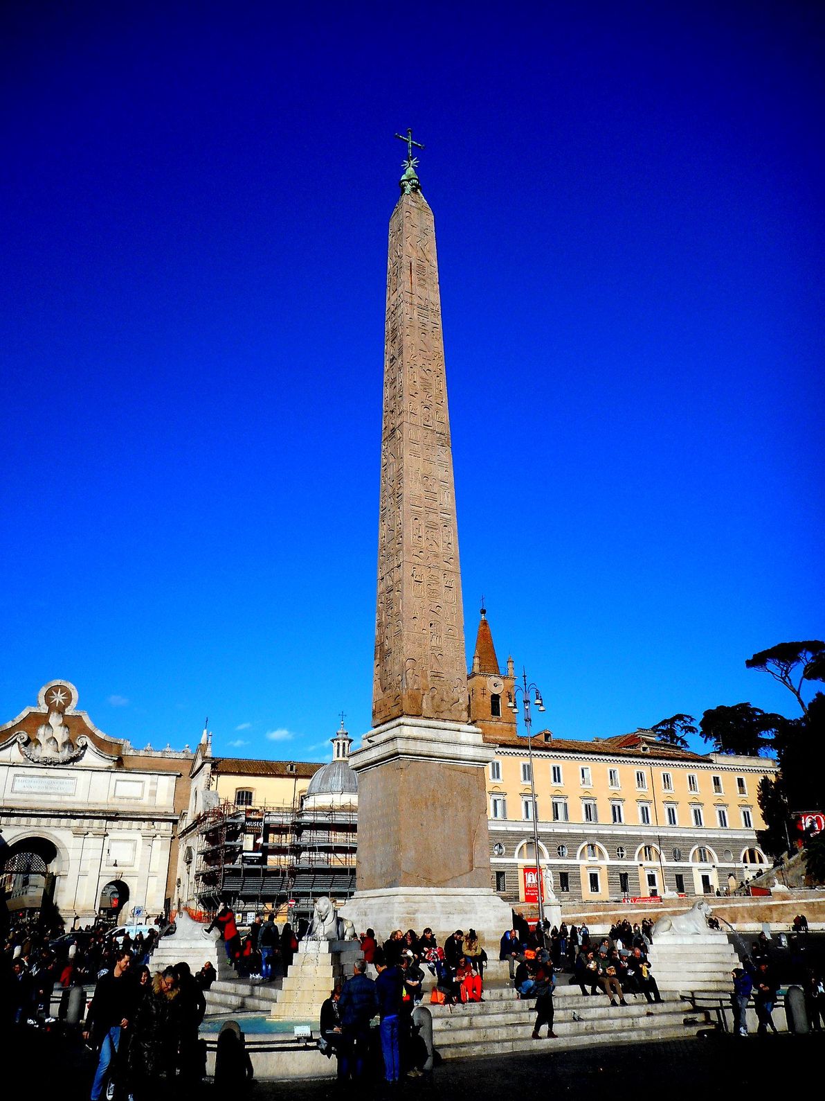 The Flaminio Obelisk stand tall in the middle of the Piazza