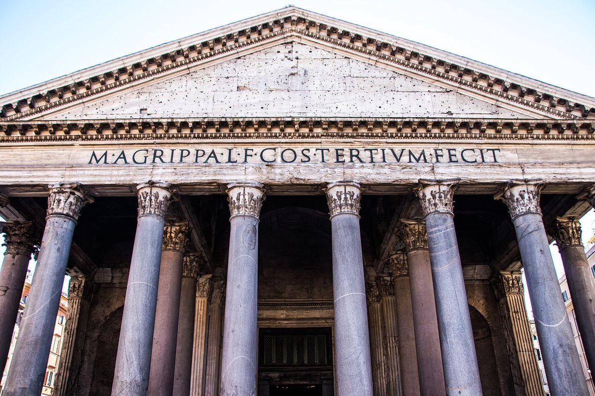 The inscription above the Pantheon’s entrance