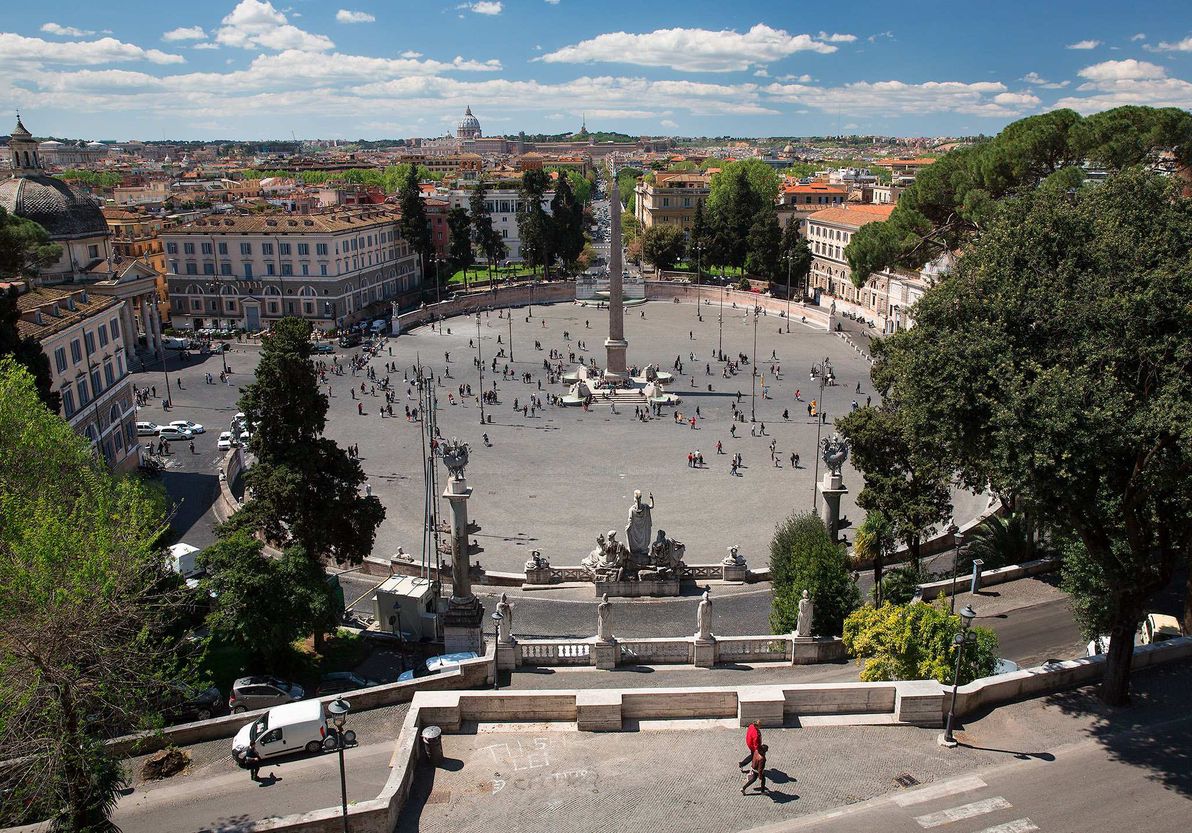 A gorgeous view of the Piazza from above