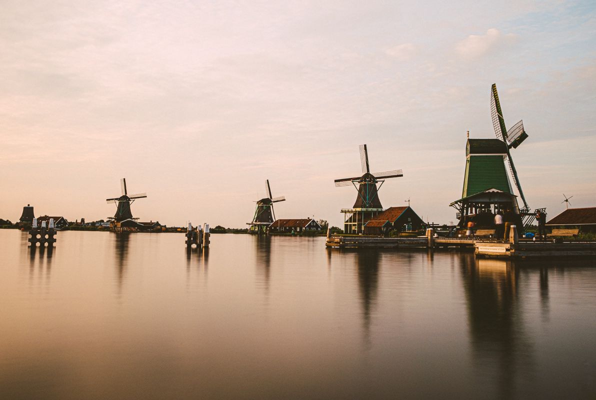 Windmills along De Zaanse Schans