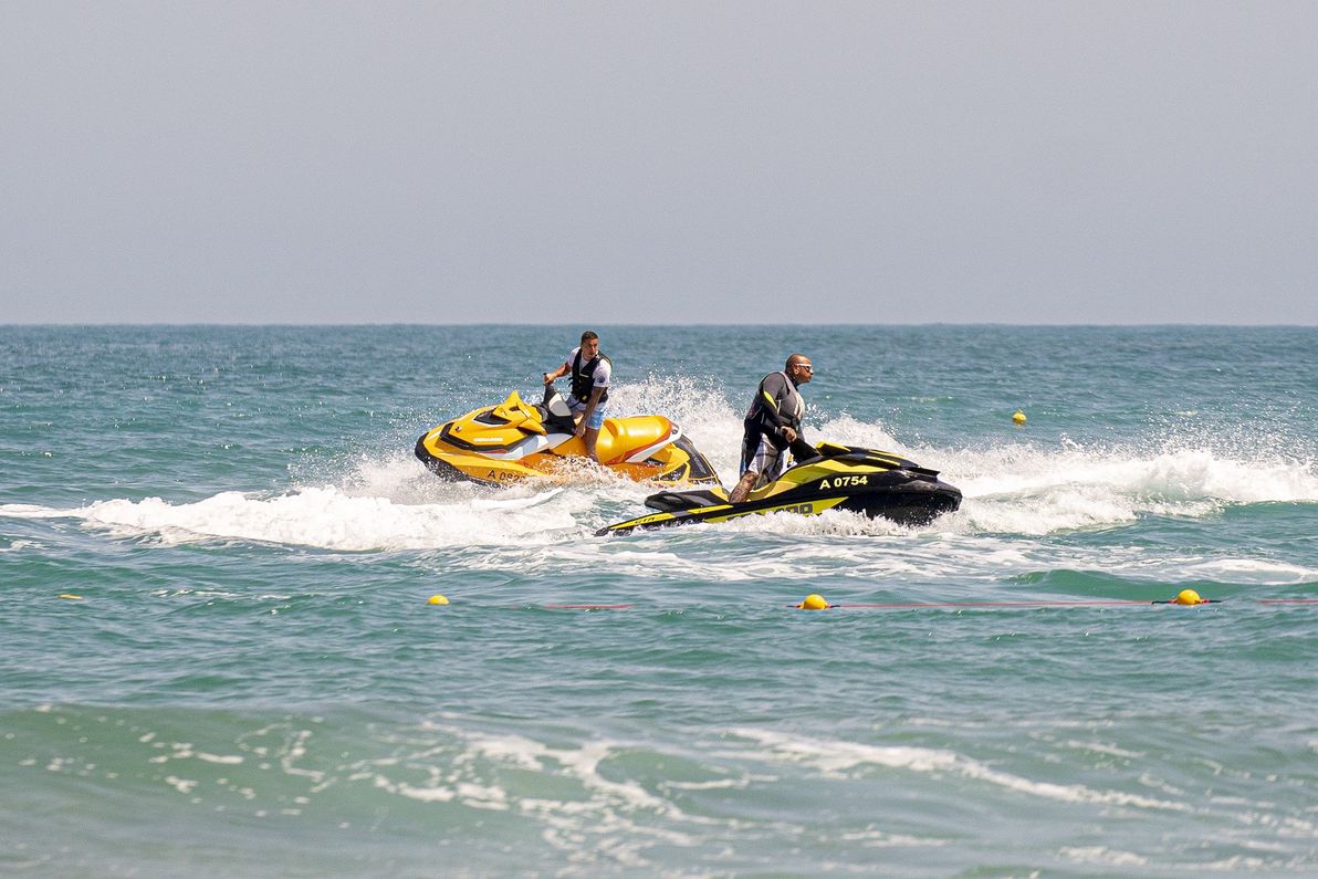 Jet Skiing on the Open Sea 
